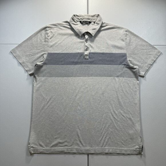 Travis Mathew Golf Polo Shirt Mens XL Gray Performance Lightweight Preppy - Picture 1 of 6
